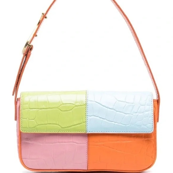 STAUD Handbags - NWT Staud Tommy Multicolor Croco Leather Shoulder Bag